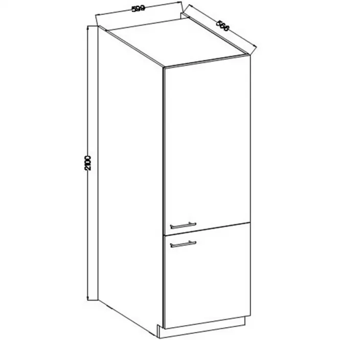Szafka Kuchenna Lara 60dk-210 2f Bb Mdf Biały Połysk