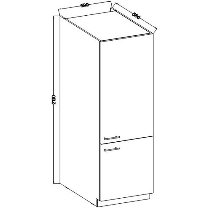 Szafka Kuchenna Lara 60dk-210 2f Bb Mdf Biały Połysk