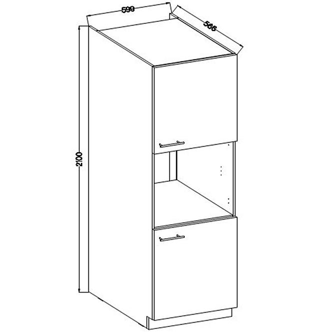 Szafka Kuchenna Lara 60dp-210 2f Bb Mdf Biały Połysk