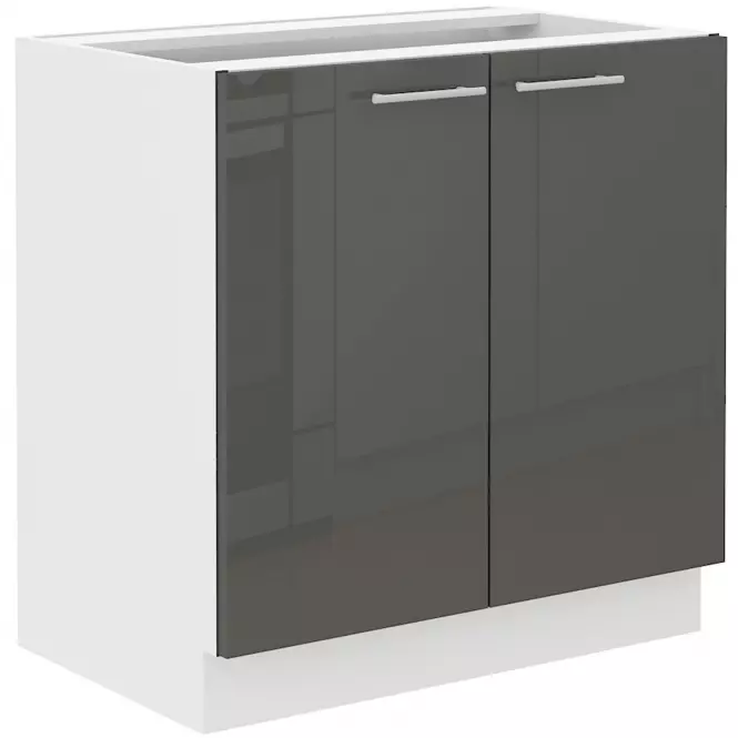 Szafka Kuchenna Lara 80zl 2f Bb Mdf Szary Połysk