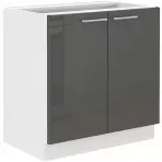 Szafka Kuchenna Lara 80d 2f Bb Mdf Szary Połysk