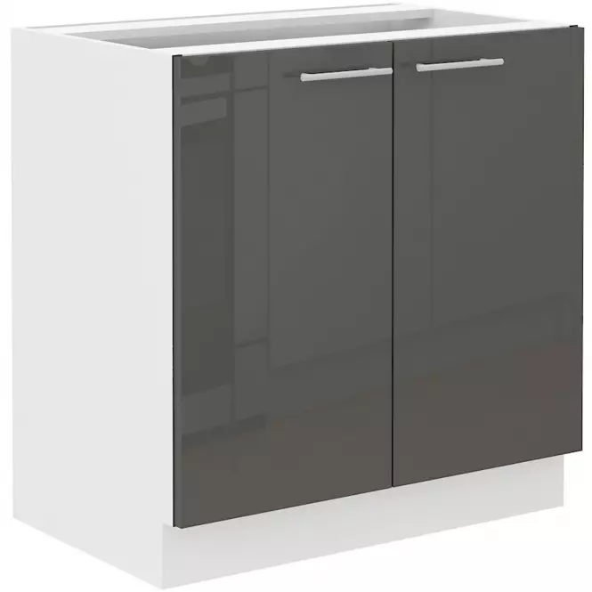 Szafka Kuchenna Lara 80d 2f Bb Mdf Szary Połysk