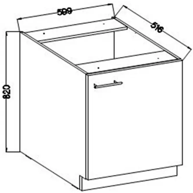 Szafka Kuchenna Lara 60d 1f Bb Mdf Szary Połysk