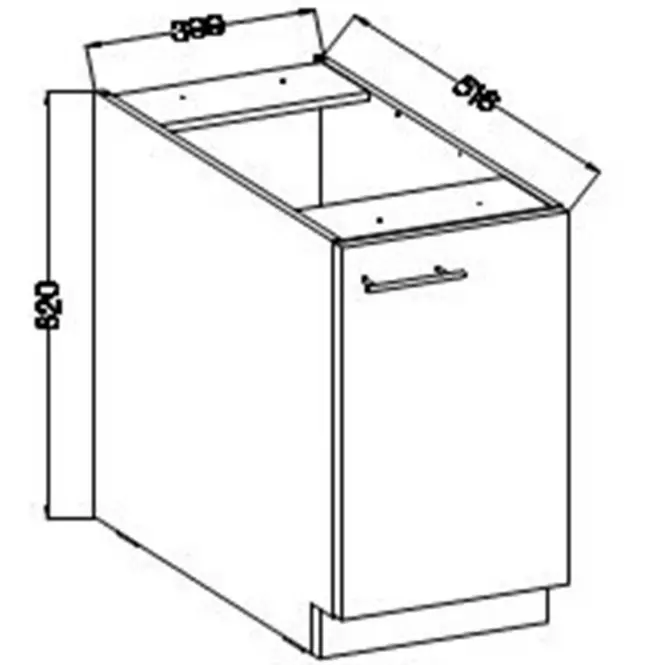 Szafka Kuchenna Lara 40d 1f Bb Mdf Szary Połysk