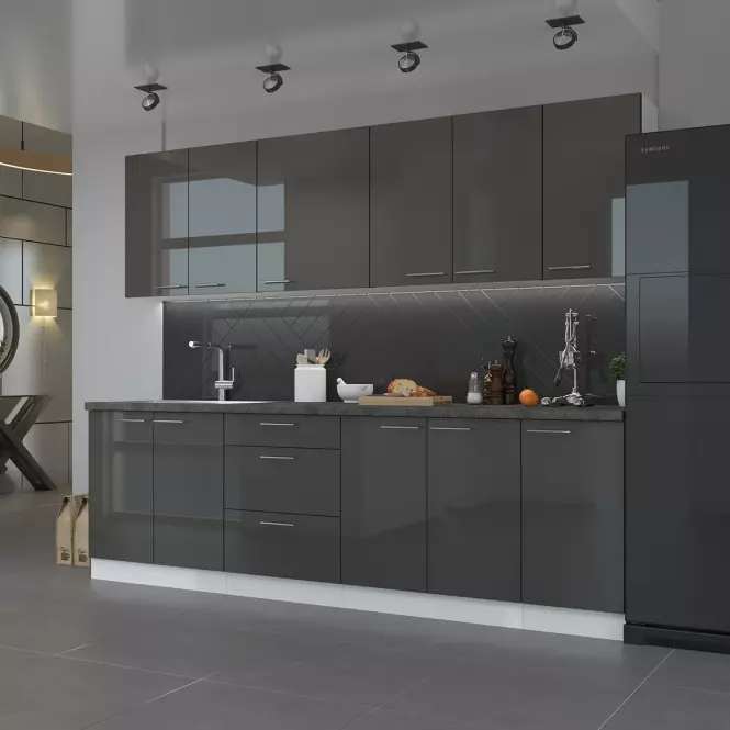 Szafka Kuchenna Lara 40d 1f Bb Mdf Szary Połysk