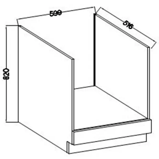 Szafka Kuchenna Lara 60d Gaz Bb Mdf Szary Połysk