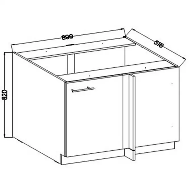 Szafka Kuchenna Lara105 Nd 1f Bb Mdf Szary Połysk
