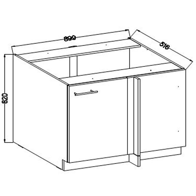 Szafka Kuchenna Lara105 Nd 1f Bb Mdf Szary Połysk
