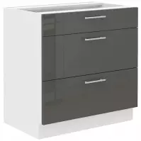 Szafka Kuchenna Lara 80d 3s Bb Mdf Szary Połysk