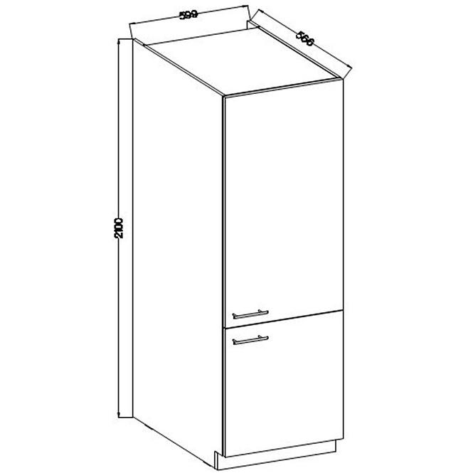 Szafka Kuchenna Lara 60dk-210 2f Bb Mdf Szary Połysk