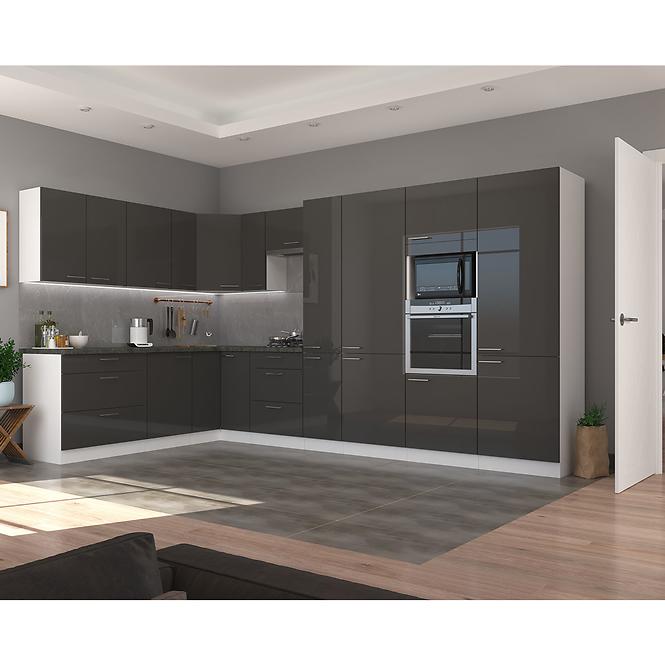 Szafka Kuchenna Lara 60dk-210 2f Bb Mdf Szary Połysk