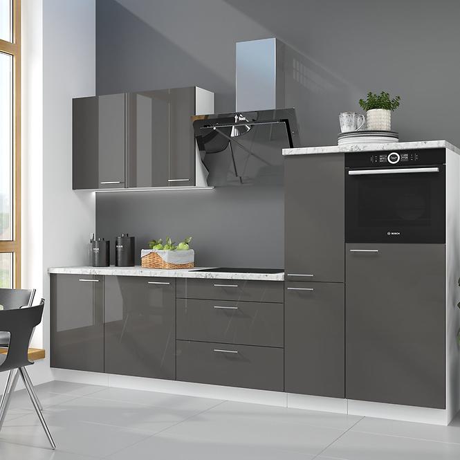 Szafka Kuchenna Lara 60dk-210 2f Bb Mdf Szary Połysk