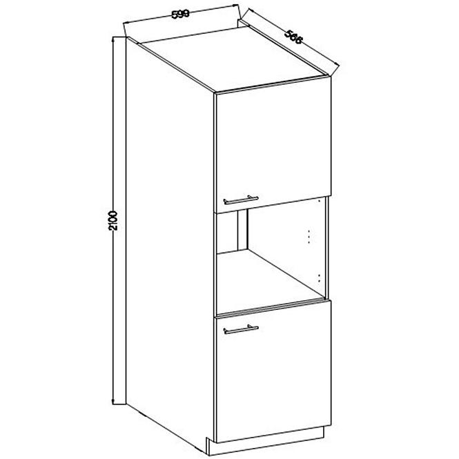 Szafka Kuchenna Lara 60dp-210 2f Bb Mdf Szary Połysk