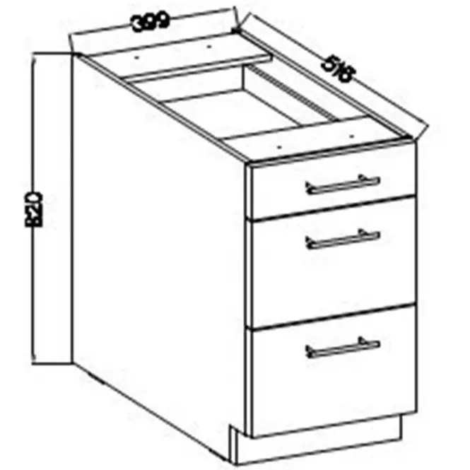Szafka Kuchenna Lara 40d 3s Bb Mdf Cappucino Połysk