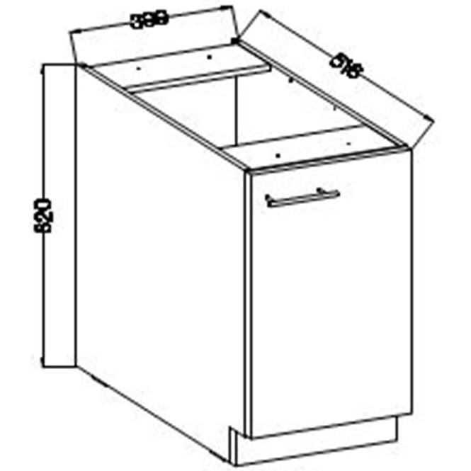 Szafka Kuchenna Lara 40d 1f Bb Mdf Cappucino Połysk