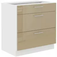 Szafka Kuchenna Lara 80d 3s Bb Mdf Cappucino Połysk