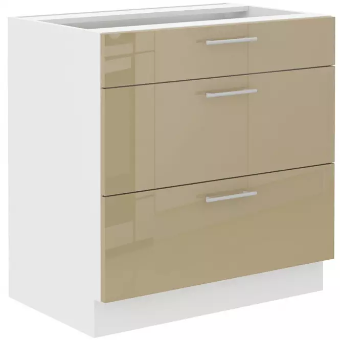 Szafka Kuchenna Lara 80d 3s Bb Mdf Cappucino Połysk