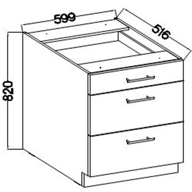 Szafka Kuchenna Lara 60d 3s Bb Mdf Cappucino Połysk