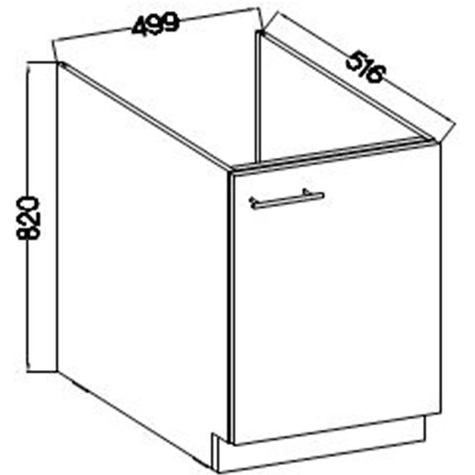 Szafka Kuchenna Lara 50zl 1f Bb Mdf Cappucino Połysk