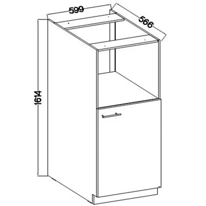 Szafka Kuchenna Lara 60dkpl-162 1f Bb Mdf Cappucino Poł
