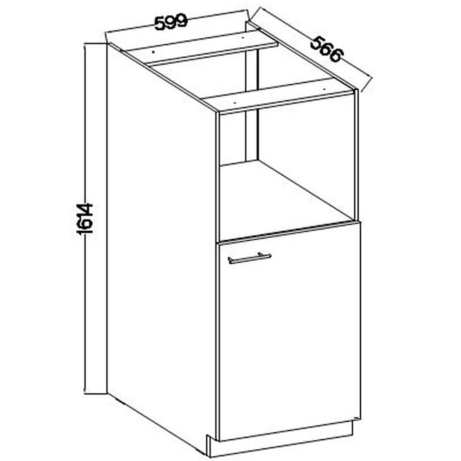 Szafka Kuchenna Lara 60dkpl-162 1f Bb Mdf Cappucino Poł