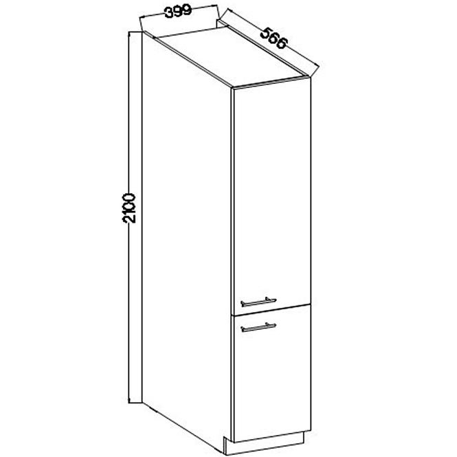 Szafka Kuchenna Lara 40dk-210 2f Bb Mdf Cappucino Połys