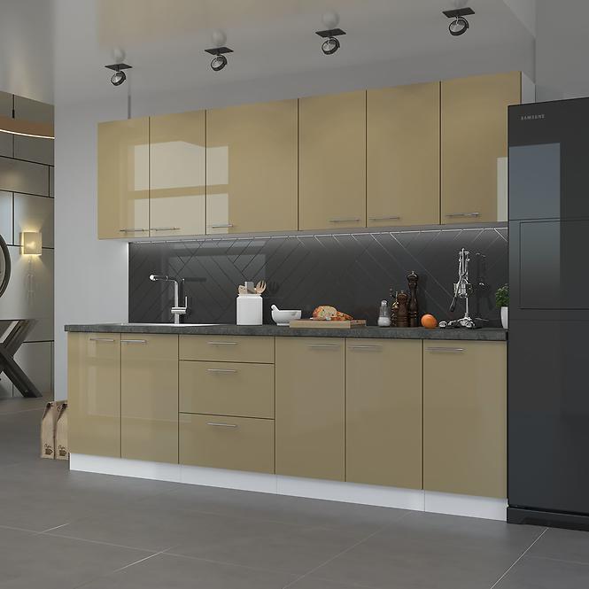 Szafka Kuchenna Lara 60dk-210 2f Bb Mdf Cappucino Połys