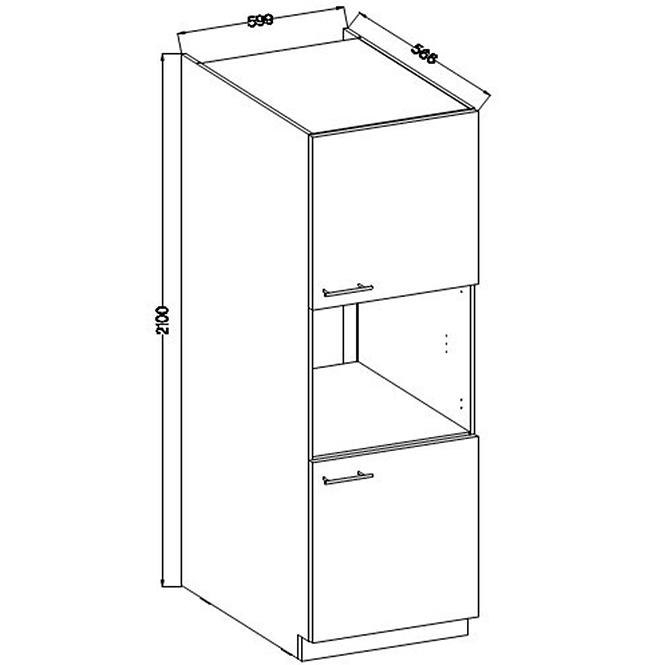 Szafka kuchenna Lara 60dp-210 2f Bb Mdf Cappucino Połys