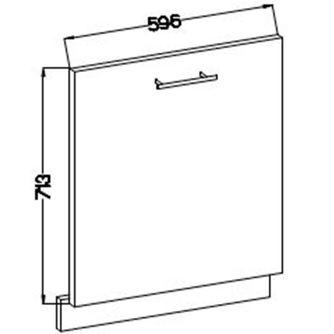 Szafka Kuchenna Lara Front Zm.713x596 Mdf Szary Połysk