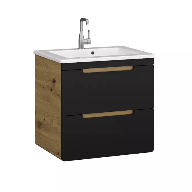 Szafka Bronx 60 dąb artisan-czarny mat