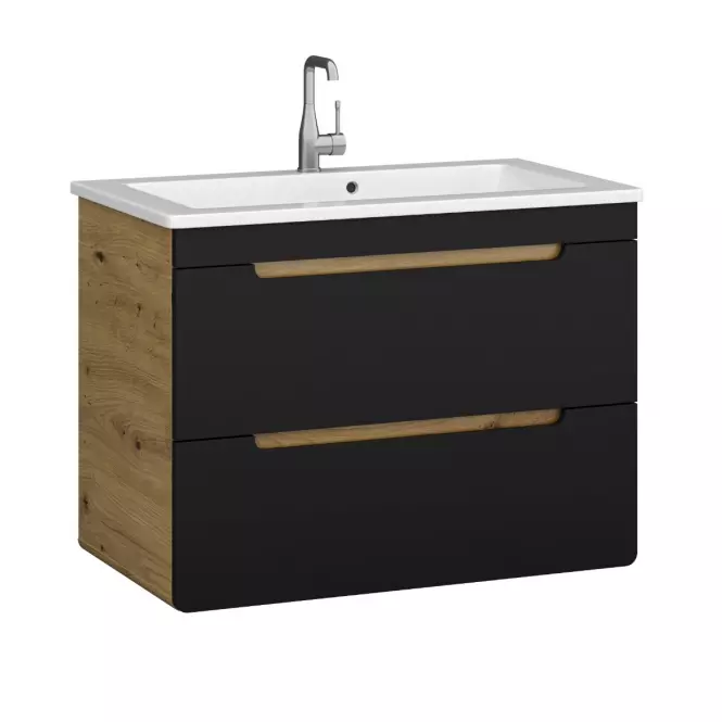Szafka Bronx 80 dąb artisan-czarny mat