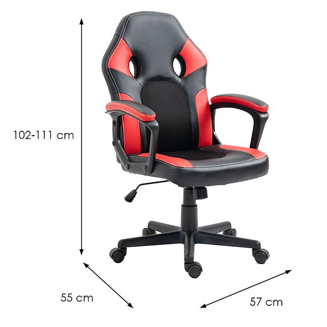 Fotel gamingowy Toledo czarny/czerwony
