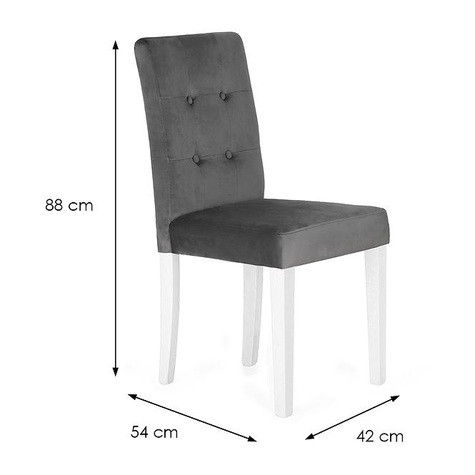 Krzesło drewniane Karo ciemnoszare/białe