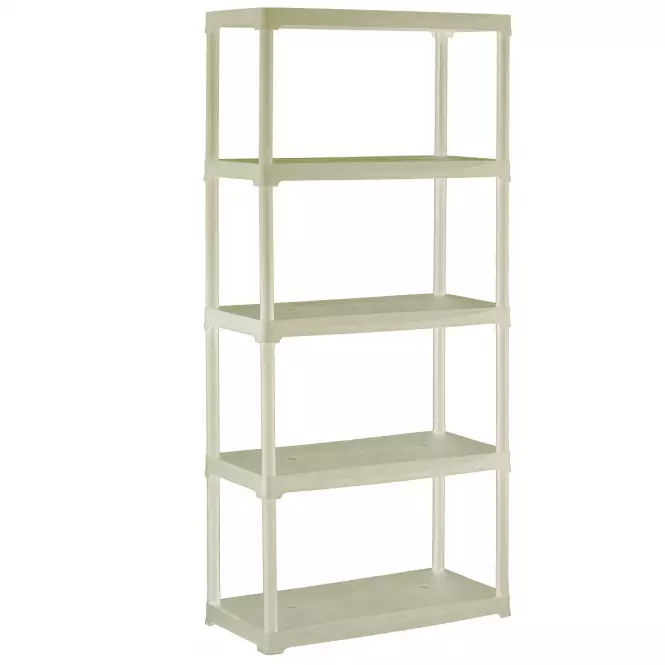 Regał plastikowy T80/5E  écru 176x80x40cm – 5 półek/30kg