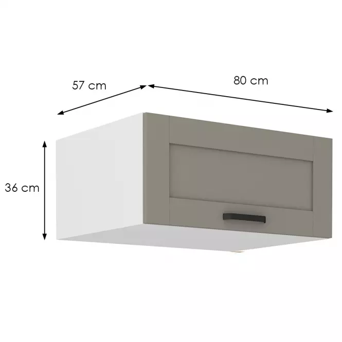 Szafka kuchenna Luna claygrey/biały 80 Nagu-36 1F