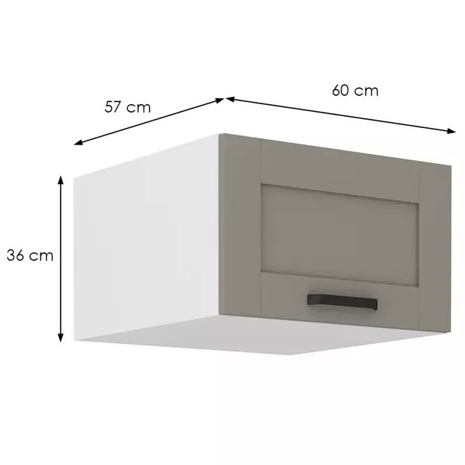 Szafka kuchenna Luna claygrey/biały 60 Nagu-36 1F
