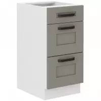 Szafka kuchenna Luna claygrey/biały 40D 3S BB