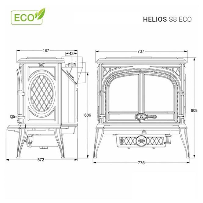 Piec kominkowy Premium HELIOS 13.9kW Eco