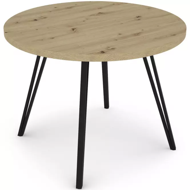 Stół Log TB circle 100x100 artisan/czarny