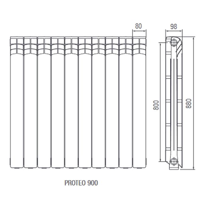 Grzejnik aluminiowy PROTEO 900 kol. biały 10 elementów