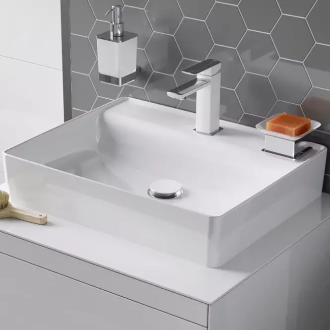 Click-clack umywalkowo-bidetowy ceramiczny PVD biały