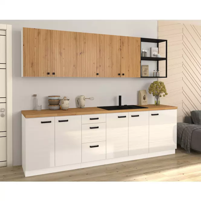 Szafka kuchenna MIA biały połysk/biały 60lo-210 2f,5