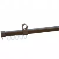 U-szyna z agrafką do karnisza FI28mm 240cm orzech