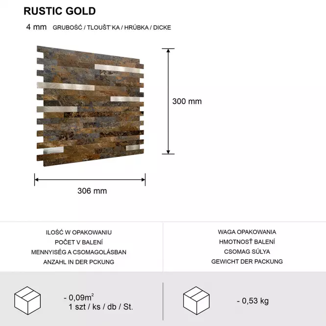 Panel dekoracyjny samoprzylepny Mood Rustic Gold