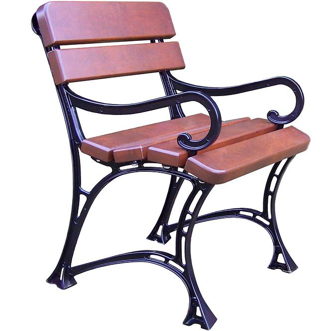 Krzesło ogrodowe drewniane królewskie z podłokietnikami orzech