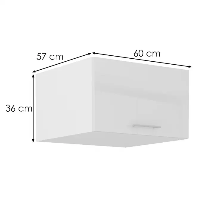 Szafka kuchenna Lara  60 NAGU-36 1F MDF biały połysk