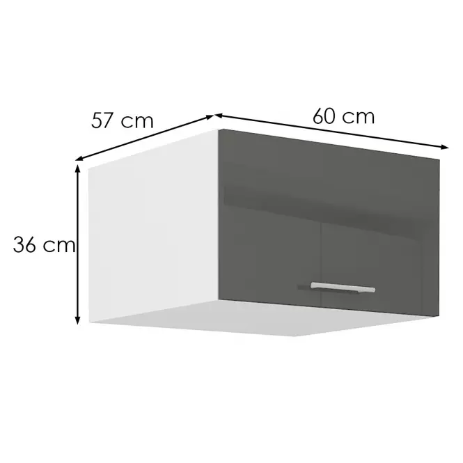 Szafka kuchenna Lara 60 NAGU-36 1F MDF szary połysk