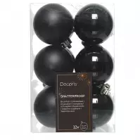 Bombki plastikowe mix 6 cm czarne 21996