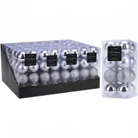 Bombki 16 szt x 50 mm silver CAN204410
