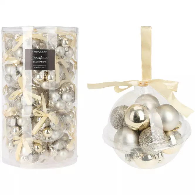 Bombki 12 szt x 30 mm star light CAN215560